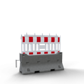 Concrete guardrail | SET 2 | with lamp adapter | with red/white foil, type RA1/A | type of barrier NOX